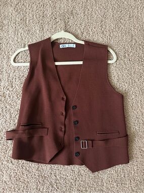 Zara Brown Tailored Vest